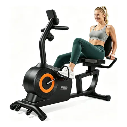 Bicicleta Ergométrica Horizontal Yosuda 16 Níveis Ajustável Preto 127/220v
