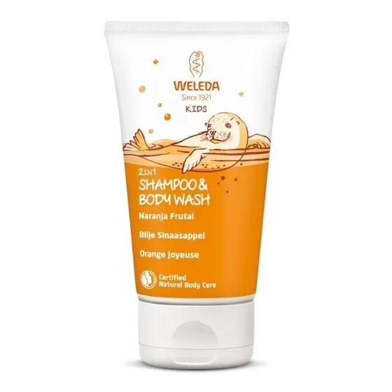 Shampoo Y Gel De Ducha 2 En 1 Naranja Weleda Apto Celiaco Y Vegano