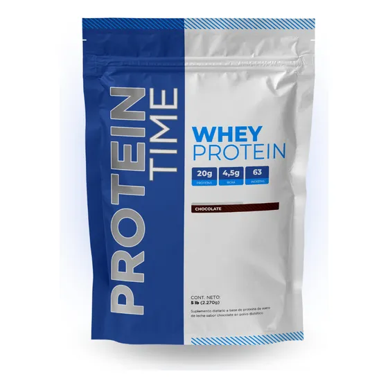 Whey Protein 5 Lb(2,270kg) - Protein Time Proteina Sabor Chocolate