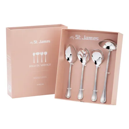 Conjunto De Talheres St. James Cpci-2-bel-004 Belle Prateado - 4