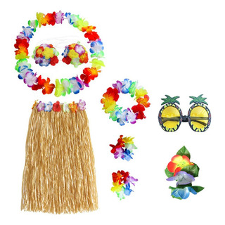 8 En Un An Grass Skirt Luau Cosplay Disfraz Set 8 En Un An Grass Skirt Luau Cosplay Disfraz Set