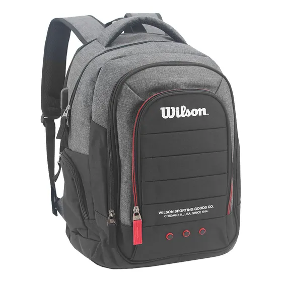 Mochila Porta Notebook Urbana Wilson 65.an005 Lisa Con Puerto Usb Uso Diario Ejecutiva Escolar Deportes Gym Color Negro