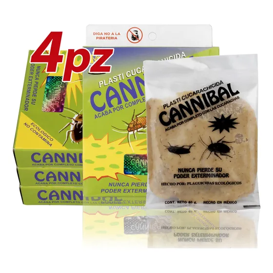 4pz Veneno Mata Cucaracha Cannibal No Toxico Exterminador Ca