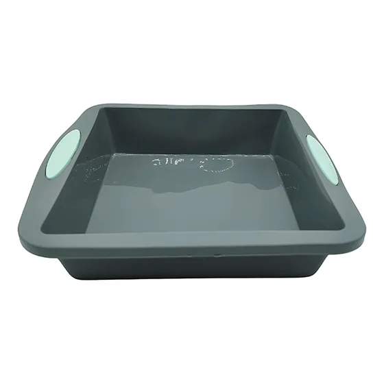 Asadera Cuadrada Molde Silicona Para Horno Y Microondas 22cm