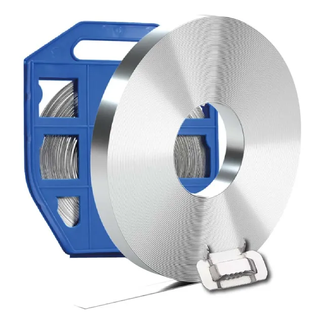 Rollo Fleje Zuncho Acero Inox 5/8 X 30mts + 100 Hebillas