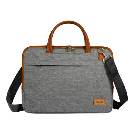 Maletin Porta Notebook Cordura Organizador 15.6 Colores Madu Color Gris Tamaño De La Pantalla 15.6