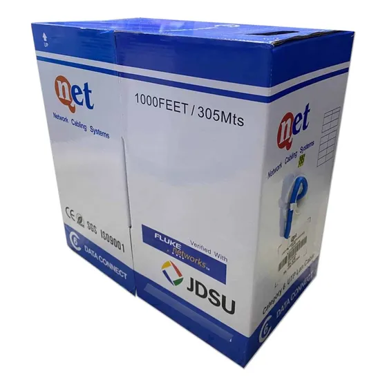 Bobina De Cable Cat6 Azul 100% Cobre Qnet  