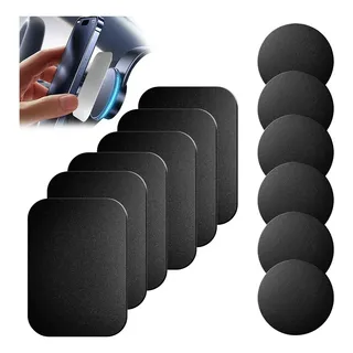 12 Placas De Metal, Para Soporte Magnético Auto Celular Negro