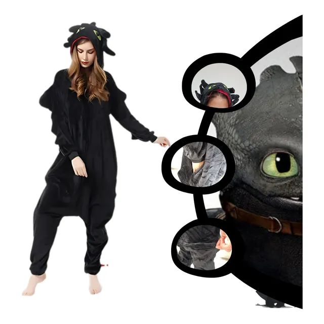 Pijama Mameluco Dinosaurio Chimuelo Cosplay Disfraz Unisex A
