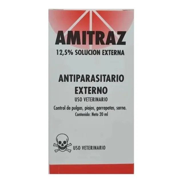 Antiparasitario Externo Amitraz 20ml Pulgas Piojos Sarna Blanco