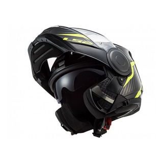 Casco Ls2 Abatible Scope Skid Negro Fluo Brillante - Astro Casco Ls2 Abatible Scope Skid Negro Fluo Brillante - Astro