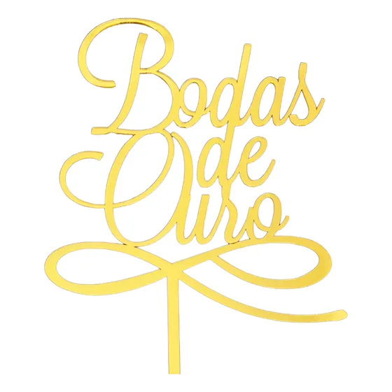 Topo De Bolo Bodas De Ouro Acrilico