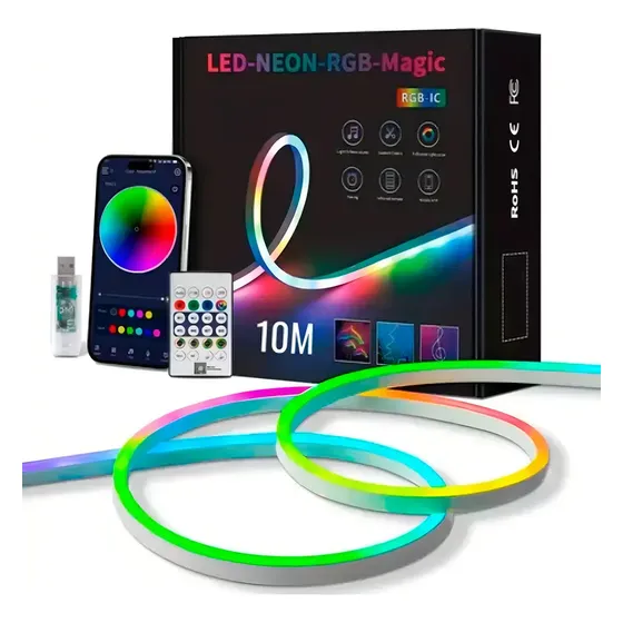 Tira Led Neon 10m Multicolor Streamer Interior Exterior Luz Rgb