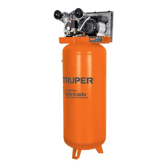 Compresora Vertical 240 Litros 4hp Truper Color Naranja Fase eléctrica Bifásica Frecuencia 60 Hz