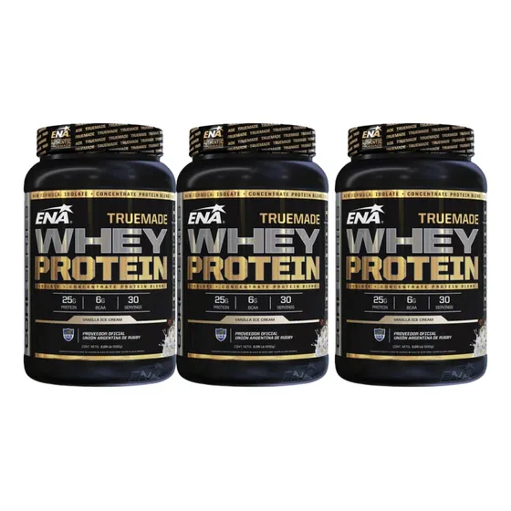 Combo X3 Ena Whey Protein Sport True Made Vainilla 930g