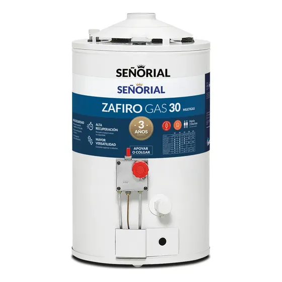 Termotanque Señorial 30 Litros Alta Recuperacion Línea A Gas Color Blanco