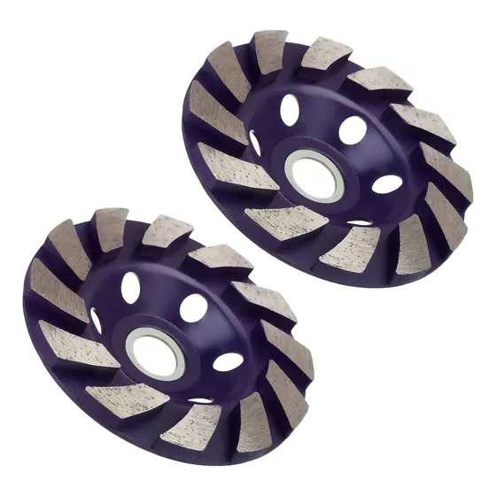 Kit 2 Rebolo Disco Desbaste Diamantado Parede Concreto Piso Cor Dourado