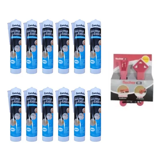 Pack X 12 Cartucho Silicona Transparente De Uso General 