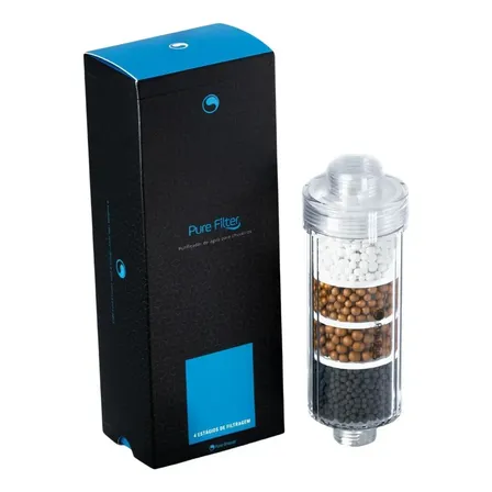 Pure Filter Filtro 4 Estágios Com Esferas Anti Cloro Pure Shower Para Ducha Chuveiro Purificação Iônica Remoção De Flúor De Cloro