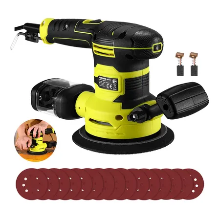 Lixadeira Orbital Eletrica 500w Profissional Com Alça Auxiliar Caixa Coletora De Pó 13000rpm Diâmetro Do Disco De 150mm 220V Desoon
