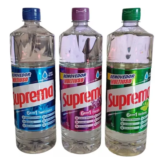 Kit 3 Removedor Perfumado A Base Agua Suprema 1 Litro Cada