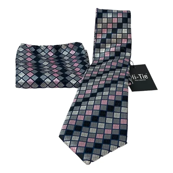 Corbata Y Pañuelo Marca Hi-tie Elegante Caballero