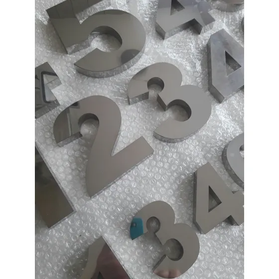Números 3-4-5-6-7-8-9 Em Inox Polido Para Casas Predios 20cm
