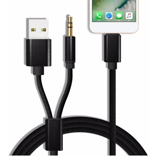 Cabo Áudio P2 Usb Auxiliar iPhone Lightning Som Automotivo Cabo Áudio P2 Usb Auxiliar iPhone Lightning Som Automotivo