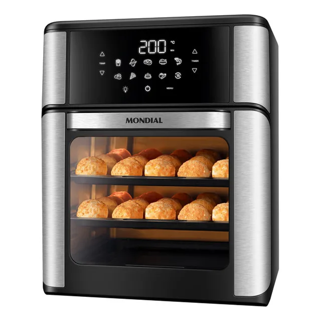 Fritadeira Air Fryer Forno Oven 12l Mondial Afo-12l-bi Preto/inox 2000w Fritadeira Air Fryer Forno Oven 12l Mondial Afo-12l-bi Preto/inox 2000w