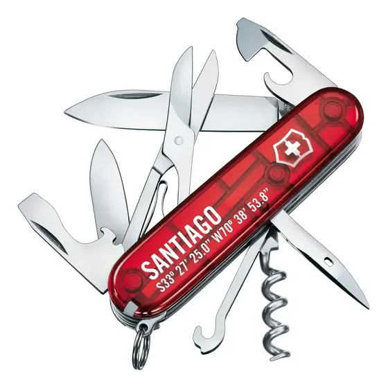 Navaja multiusos Victorinox Climber Santiago Edición Exclusiva color rojo liso