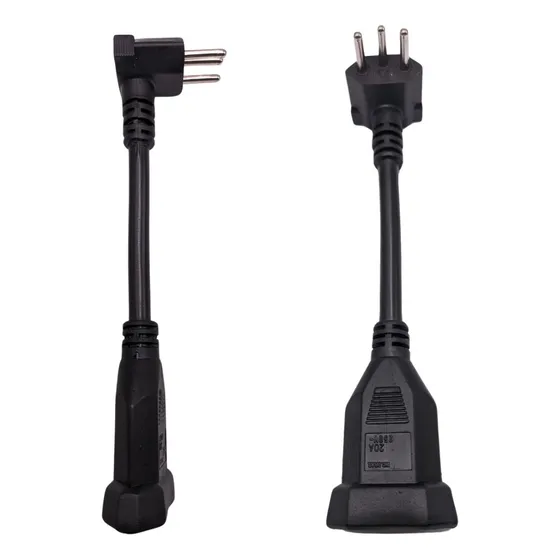 Adaptador De Tomada  Fêmea 20a 3p Para Macho 10a 3p 90 Graus