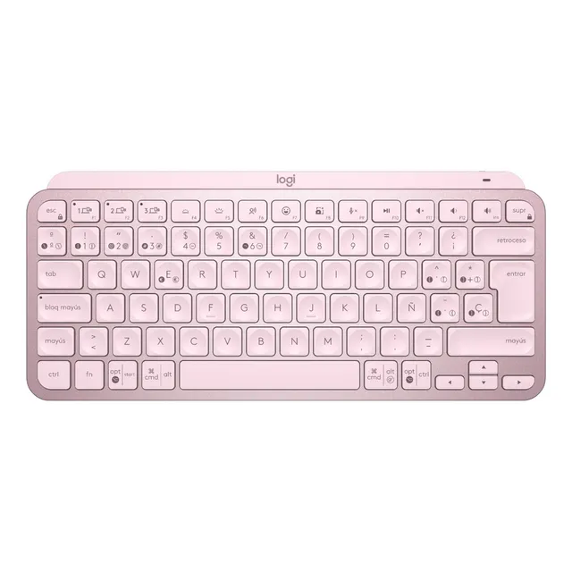 TECLADO BLUETOOTH LOGITECH MASTER SERIES MX KEYS MINI AMV COLOR DEL TECLADO ROSA IDIOMA ESPAÑOL