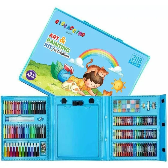 Juego De Arte Set 208 Pcs Dibujo Colores Marcadores Niños