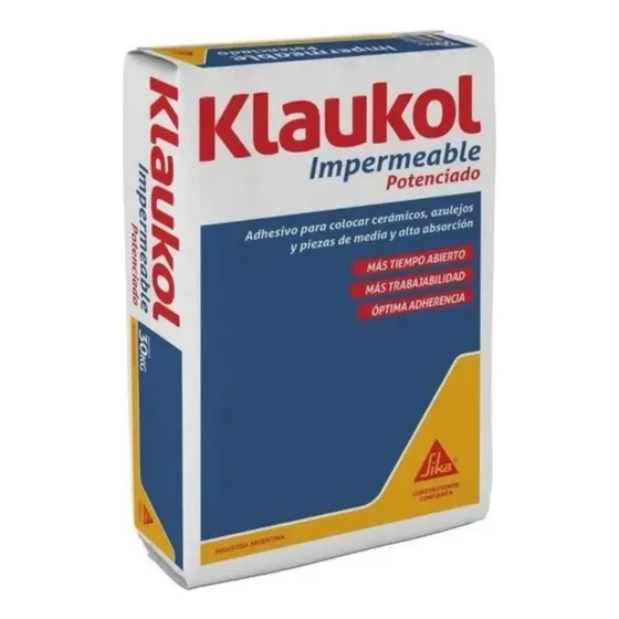 Pegamento Adhesivo Impermeable Potenciado 25 Kg Klaukol Sika