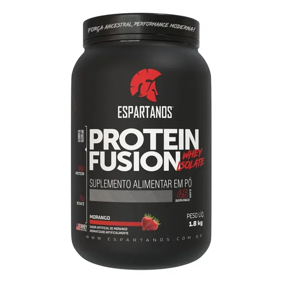 Protein Fusion Whey Isolate 1,8kg - Espartanos Nutrition Sabor Morango
