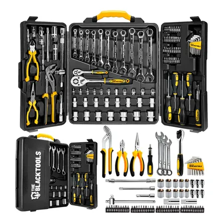 Caixa Jogo De Ferramentas 110 Peças Completo Maleta Para Mecânico Profissional Aço Cromo Vanádio Ttk110 The Black Tools