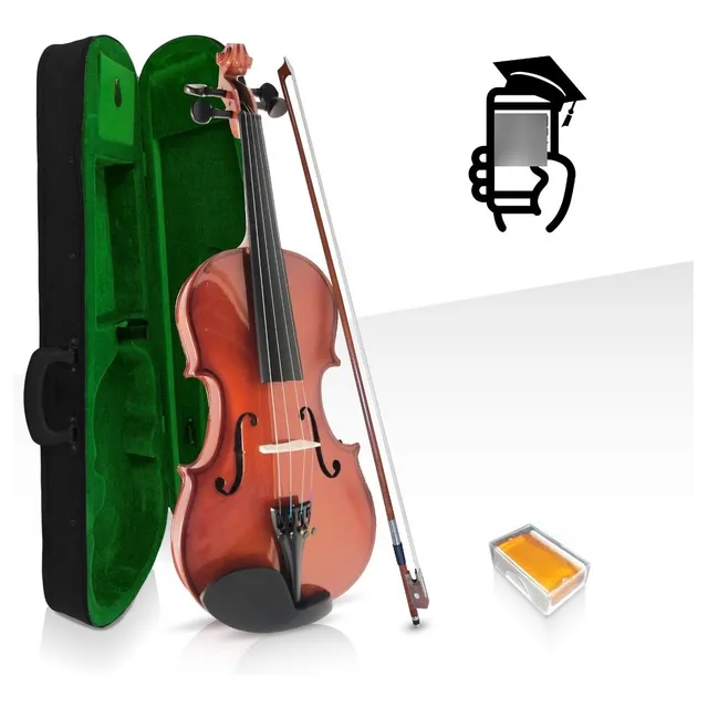 Violin 1/2 Divarius Equipado Natural Brillo Estudiante