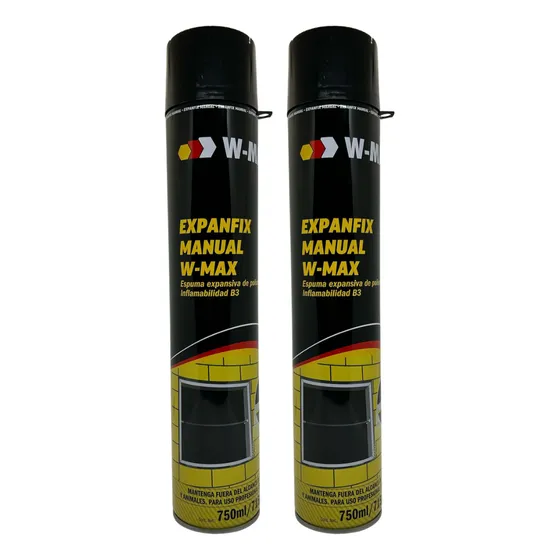 Pack 2 Espuma Expansiva Poliuretano Sellador Aislante 750 Ml