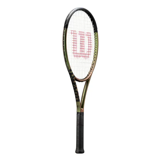 Raqueta de tenis Wilson Blade 98 color dorado tornasolado encordado 18 x 20 grip 4 1/4