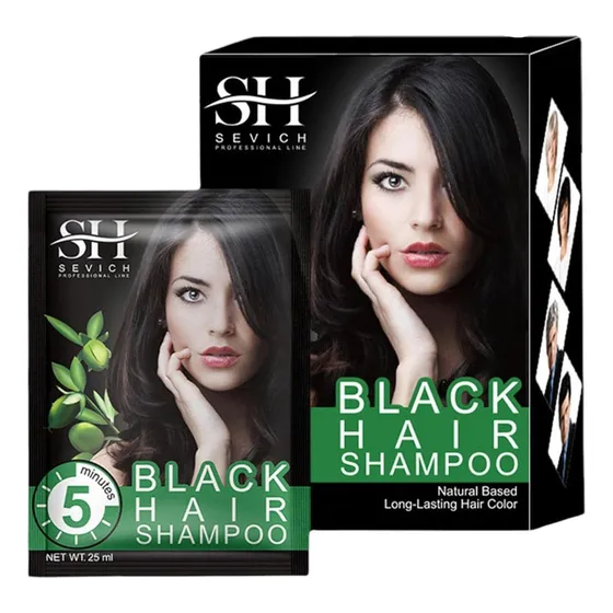 Tinte Negro Pelo Shampoo Natural Pigmento X 10 Sobres 15ml