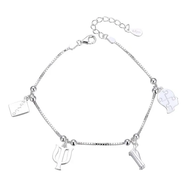 Pulsera Plata 925 Psicología Psicólogo Psi Mujer