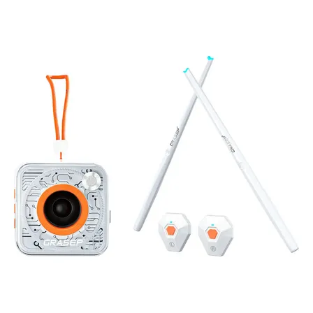 Bateria Eletrônica Portátil Grasep Virtua Gra2 Com Caixa De Som Bluetooth Branco