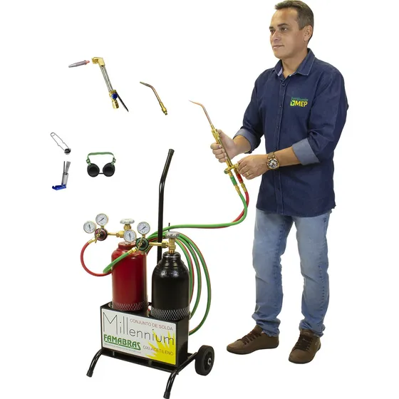 Conjunto Ppu Oxi Ace Maçarico De Corte E Solda Famabras Cs4