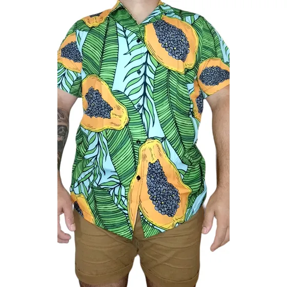 Camisa Para Hombre Hawaiana Estampada Colores
