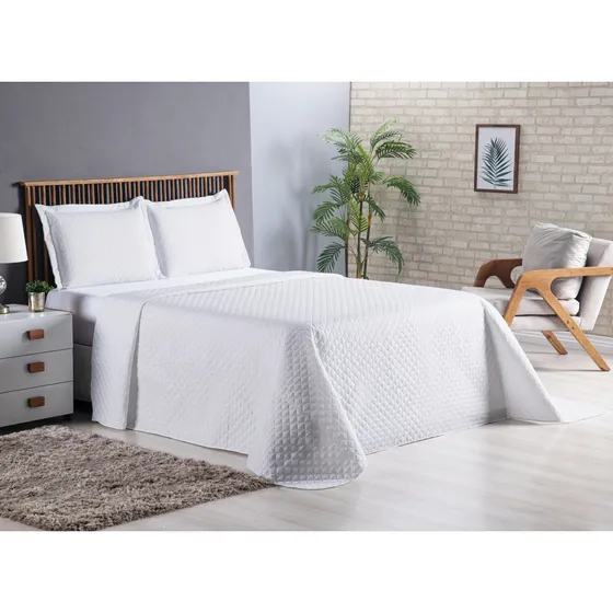 Cobre Leito Super King Size Colcha 3 Peças Gigante Cama Box