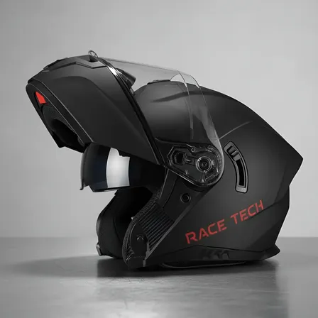 Capacete Moto Race Tech Signal Articulado Preto Com Oculos