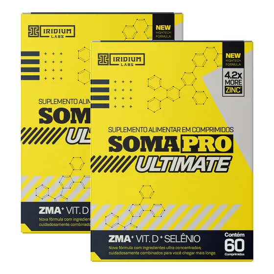 Kit 2x Soma Pro Ultimate 120 Comps - Zma De Última Geração Sabor Sem sabor