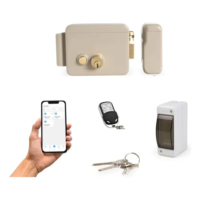 Cerradura Chapa Eléctrica Smart (apertura Vía Celular) Beige
