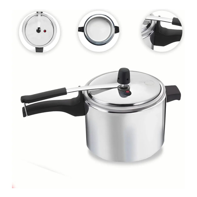 Panela De Pressao 10l Polida Otimo Custo Benefício E Segura  Prateado