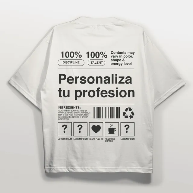 Franelas Personalizadas Con Profesión/hobbie - Oversized